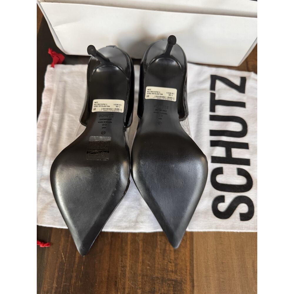 Schutz Andie Women's Size 8B Black Clear Vinyl Pointed Toe Stiletto Pumps New - Picture 5 of 11